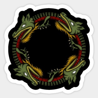 DRAGON EATING LOOP TATTOO FLASH Sticker